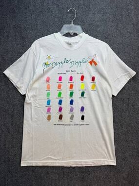 Vintage Stedman Women's L Dizzle Dizzle Soft Paint Color Chart T-Shirt USA